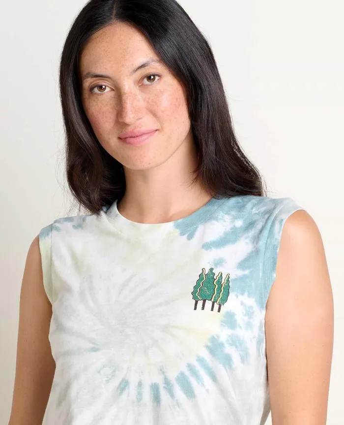 Women Shirts and Tops Toad and Co Boundless Jersey Tank Pale Slate Tie Dye