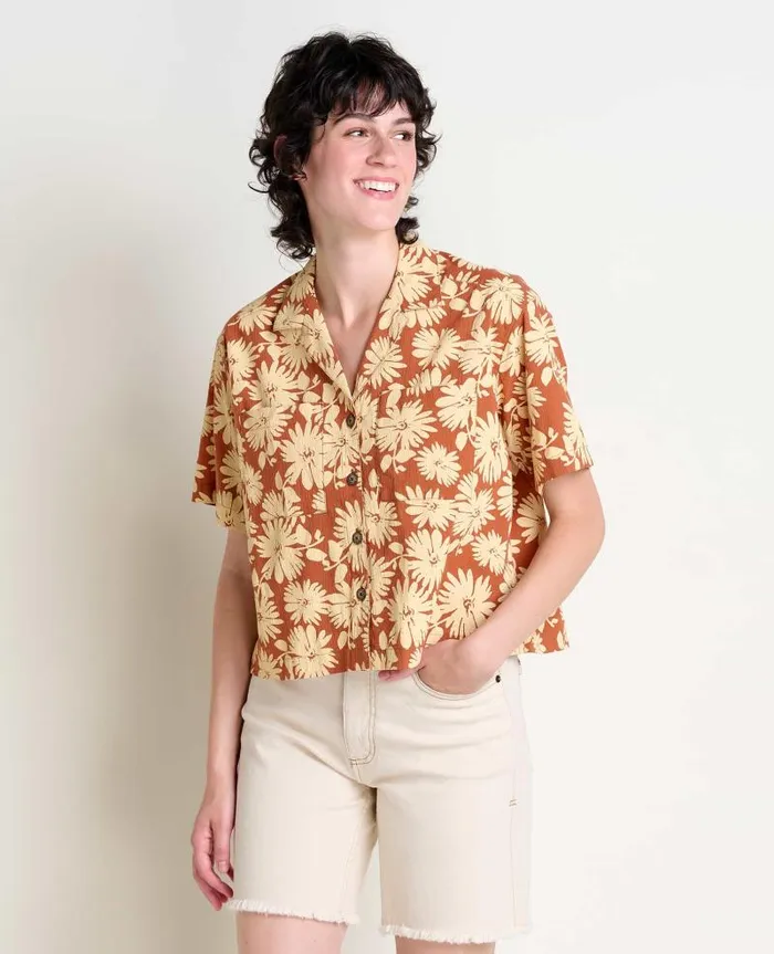 Women Shirts and Tops Toad and Co Fletcher Short Sleeve Shirt Umber Large Floral Print