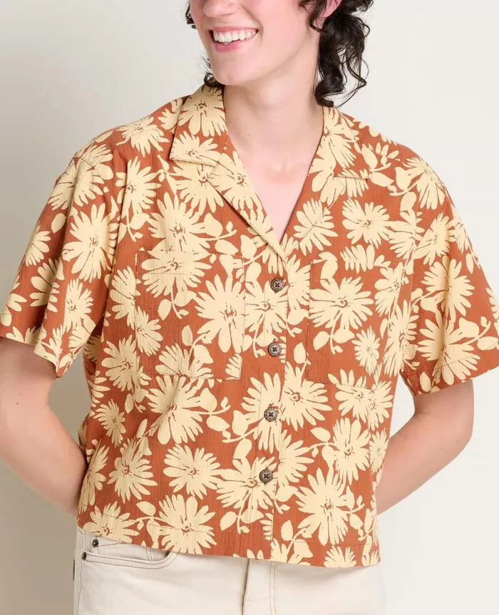 Women Shirts and Tops Toad and Co Fletcher Short Sleeve Shirt Umber Large Floral Print