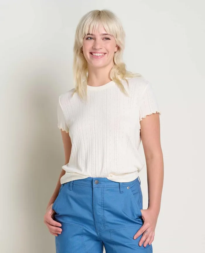 Women Shirts and Tops Toad and Co Foothill Pointelle Baby Tee Salt