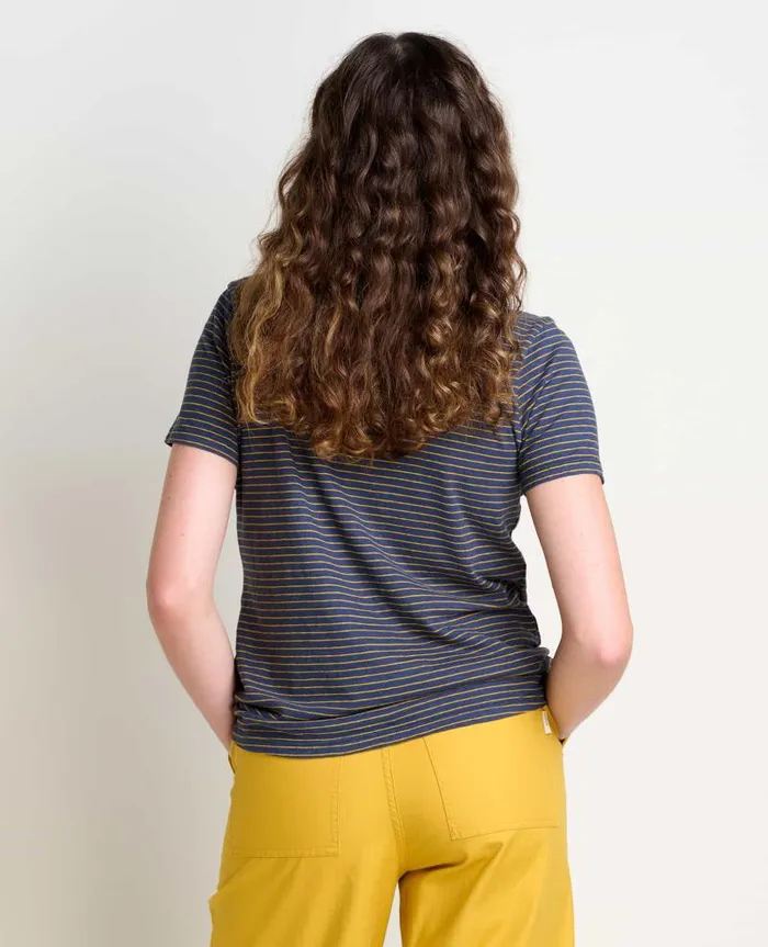 Women Shirts and Tops Toad and Co Grom Ringer Crew True Navy Stripe Ii