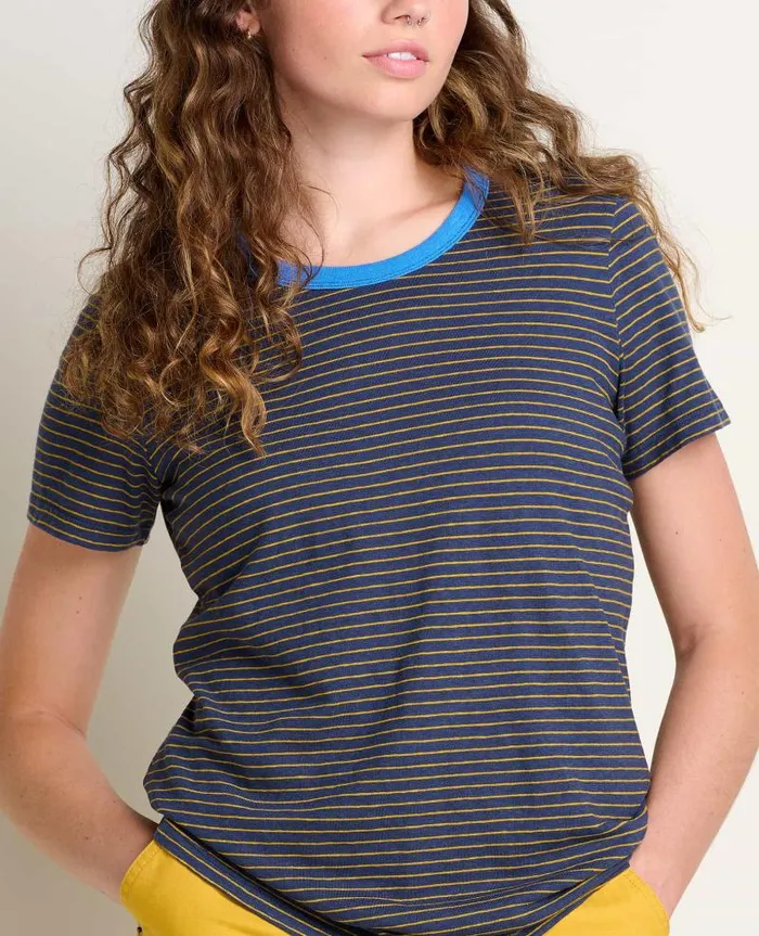 Women Shirts and Tops Toad and Co Grom Ringer Crew True Navy Stripe Ii