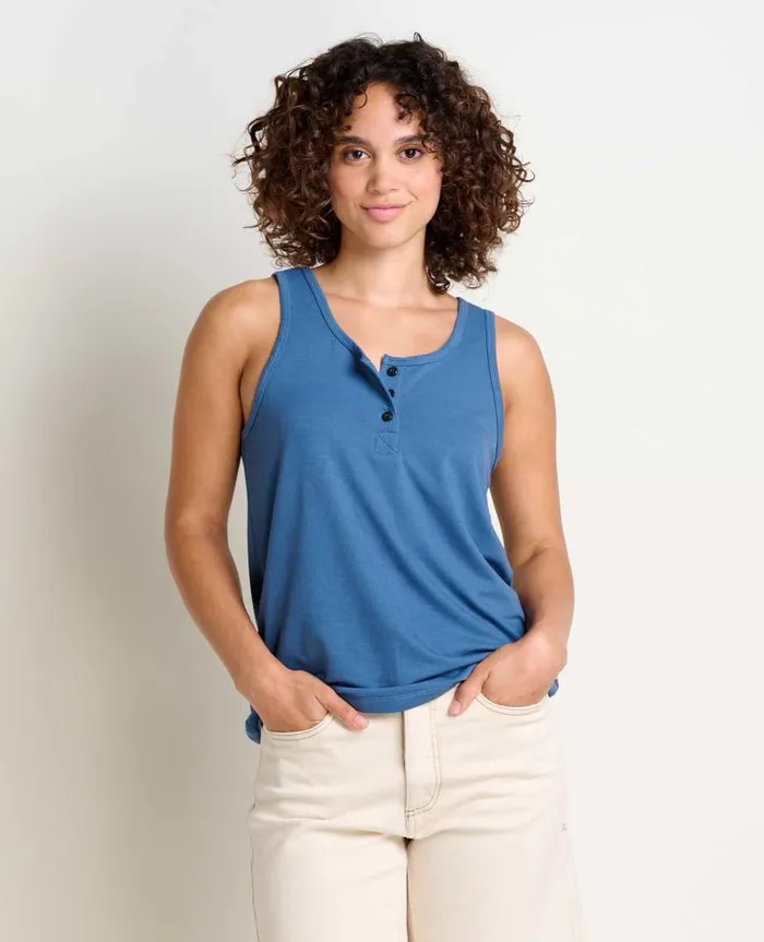 Women Shirts and Tops Toad and Co Piru Henley Tank Pacific Blue