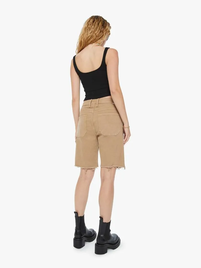 Women Shorts Mother Denim The Bee039s Knees Short Fray Wash Dark Khaki Women Shorts Mother Denim The Bee039s Knees Short Fray Wash Dark Khaki