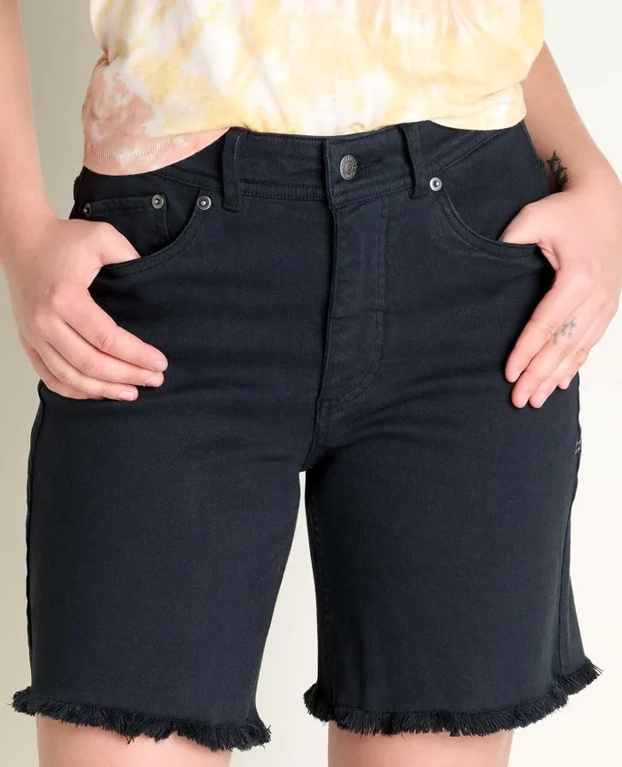 Women Shorts Toad and Co Balsam Seeded Cutoff Short Washed Black