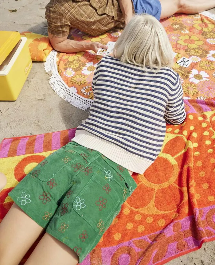 Women Shorts Toad and Co Coaster Cord Short Fern Daisy Embroidery