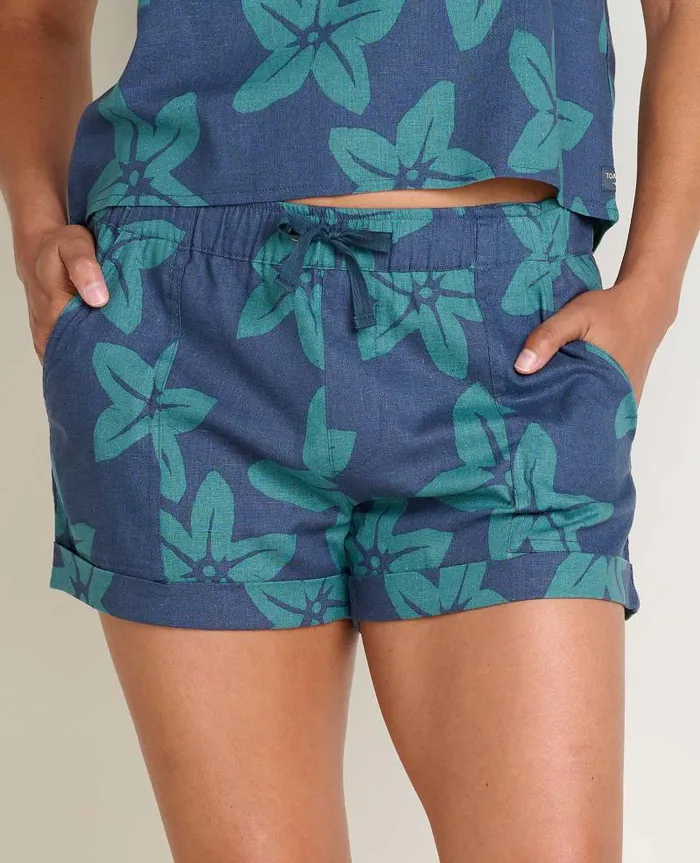 Women Shorts Toad and Co Taj Hemp Short Jasper Large Floral Print