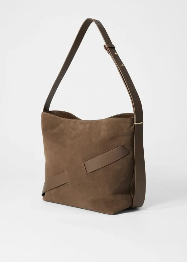 Women Shoulder Bags and Other Stories Suede Bucket Bag Brown Suede