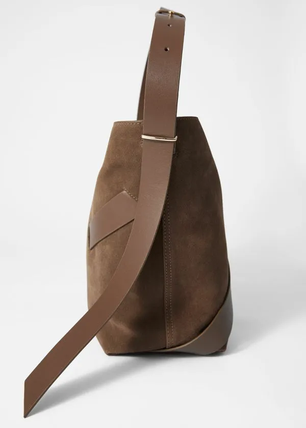 Women Shoulder Bags and Other Stories Suede Bucket Bag Brown Suede