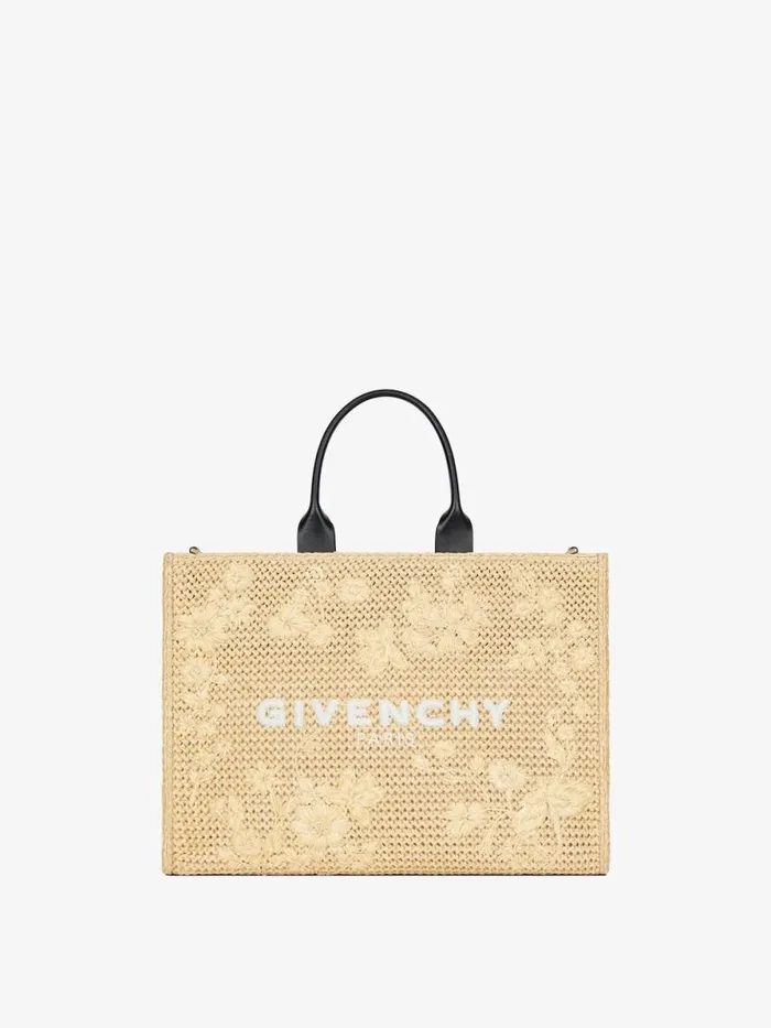 Women Shoulder Bags Givenchy Medium GTote Bag In Raffia With Floral Embroidery Natural Women Shoulder Bags Givenchy Medium GTote Bag In Raffia With Floral Embroidery Natural