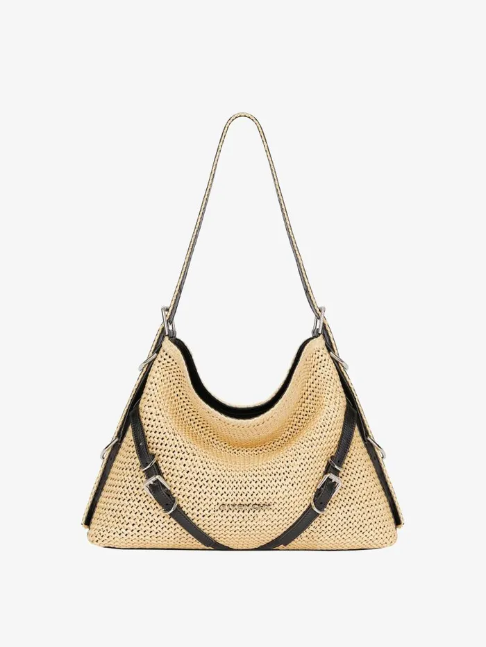 Women Shoulder Bags Givenchy Medium Voyou Bag In Raffia Natural