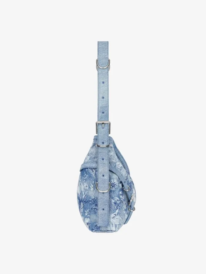 Women Shoulder Bags Givenchy Medium Voyou Bag In Washed Embroidered Denim Medium Blue Women Shoulder Bags Givenchy Medium Voyou Bag In Washed Embroidered Denim Medium Blue