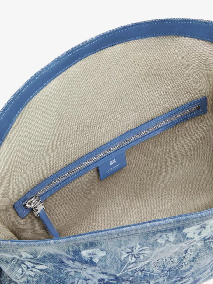 Women Shoulder Bags Givenchy Medium Voyou Bag In Washed Embroidered Denim Medium Blue Women Shoulder Bags Givenchy Medium Voyou Bag In Washed Embroidered Denim Medium Blue