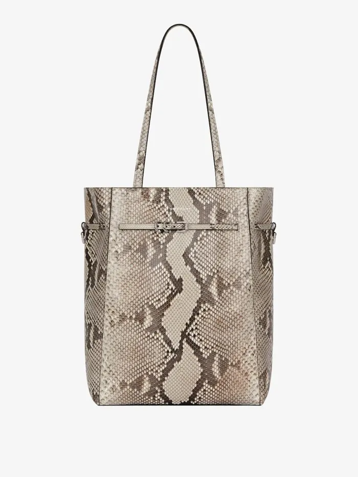 Women Shoulder Bags Givenchy Medium Voyou Tote Bag In Python Greynatural