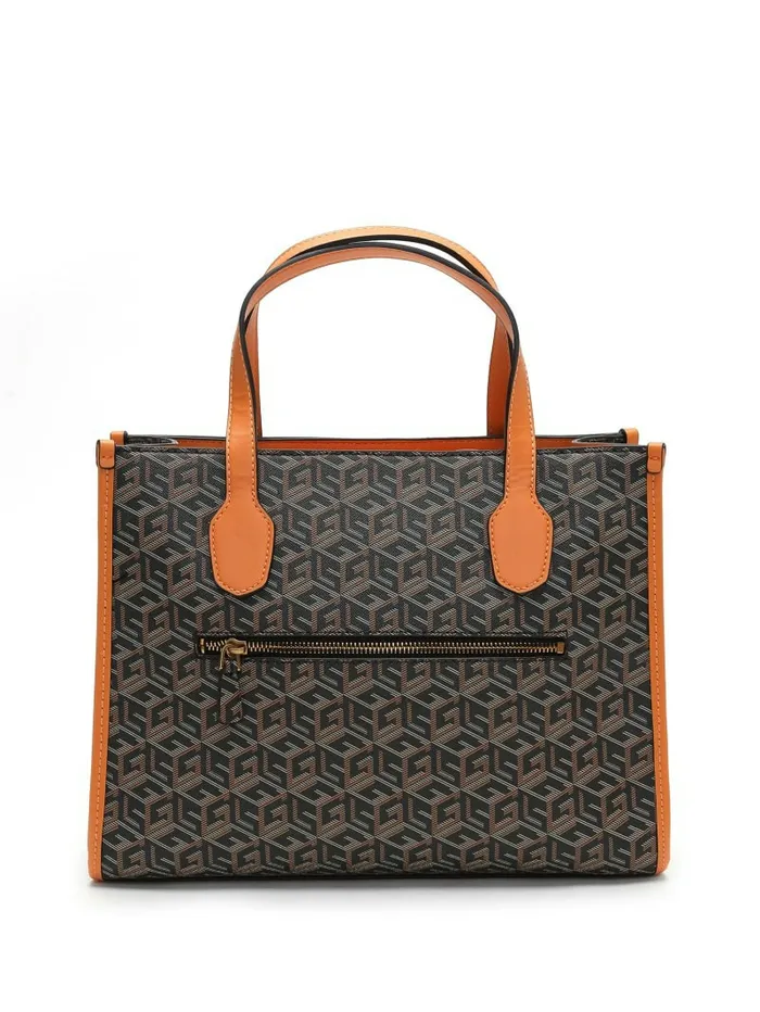 Women Silvana G Cube Tote Black Gold Handbags GUESS Women Silvana G Cube Tote Black Gold Handbags GUESS