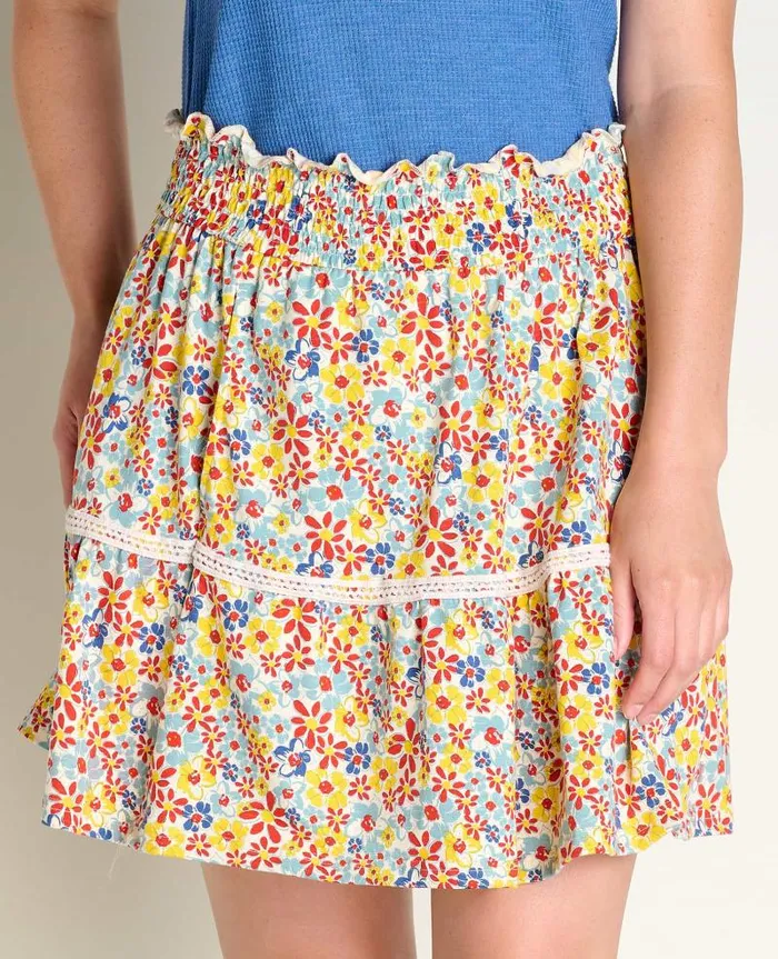 Women Skirts and Skorts Toad and Co Marigold Ruffle Skirt Barley Multi Floral Print