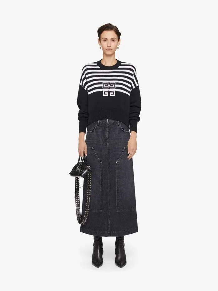 Women Skirts Givenchy Skirt In Denim With Patches Faded Black
