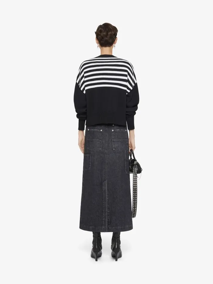 Women Skirts Givenchy Skirt In Denim With Patches Faded Black