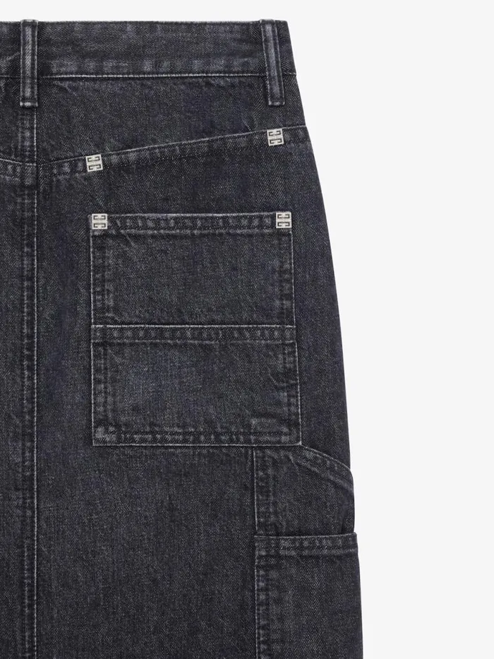 Women Skirts Givenchy Skirt In Denim With Patches Faded Black