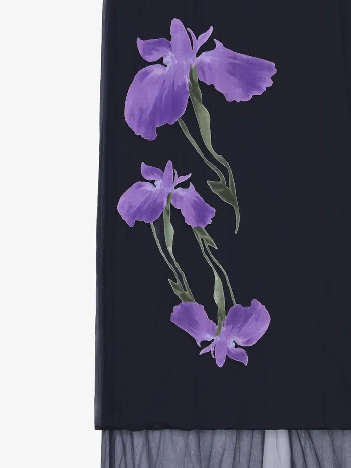 Women Skirts Givenchy Skirt In Floral Dvor Satin Jersey Blackpurple