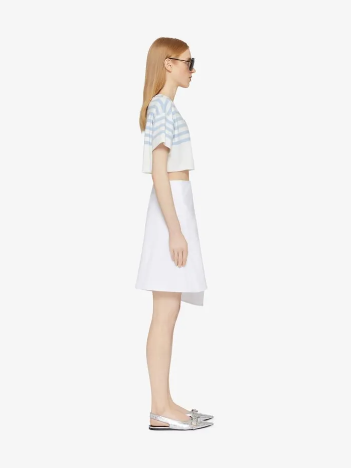 Women Skirts Givenchy Wrap Skirt In Denim With 4G Detail White