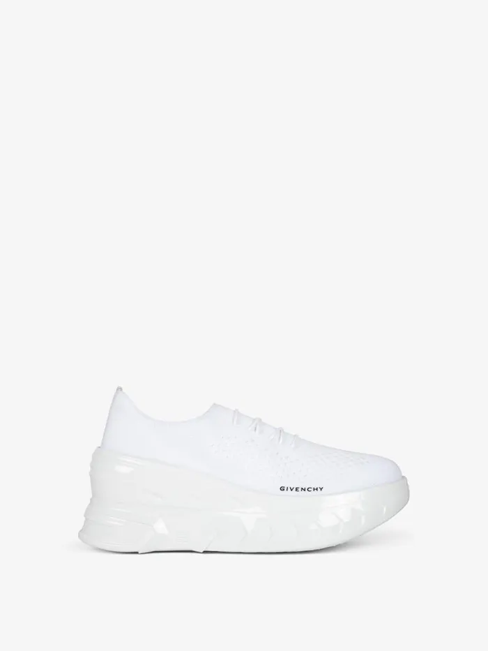 Women Sneakers Givenchy Marshmallow Wedge Sneakers In Rubber And Knit White