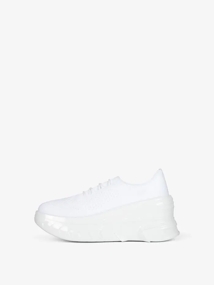 Women Sneakers Givenchy Marshmallow Wedge Sneakers In Rubber And Knit White