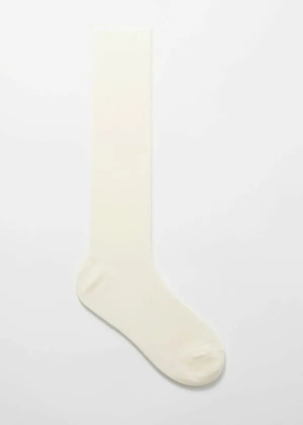 Women Socks and Tights and Other Stories Soft KneeHigh Wool Socks White