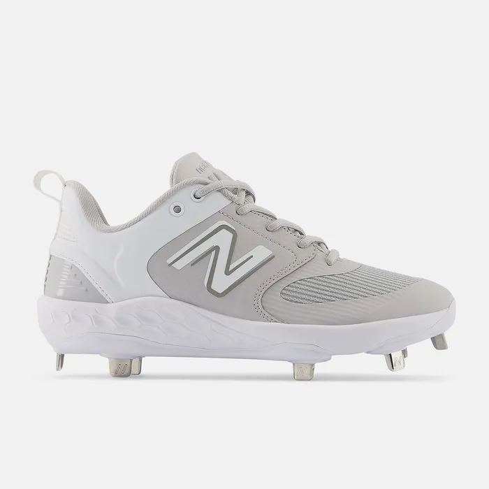 Women Softball New Balance Fresh Foam X Velo v3 Metal Grey with White