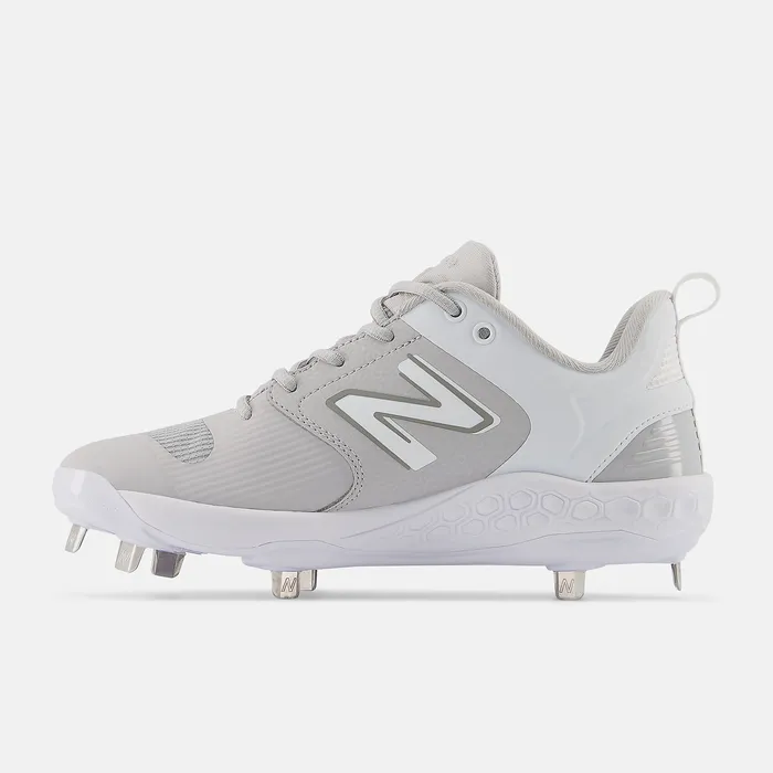 Women Softball New Balance Fresh Foam X Velo v3 Metal Grey with White