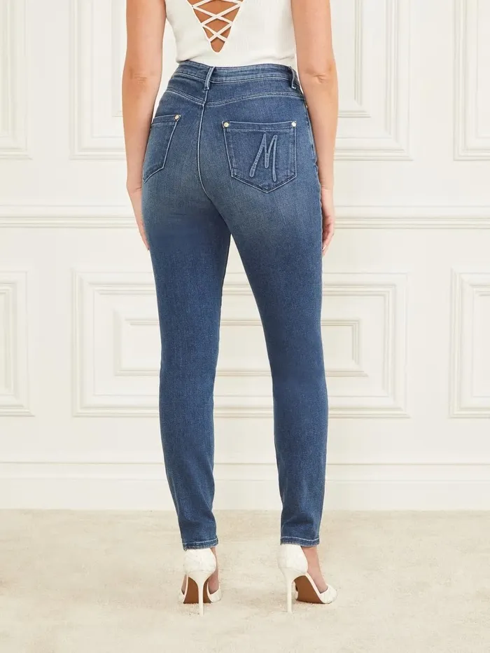 Women Stiletto No97 Jean Night Blue Wash Bottoms GUESS