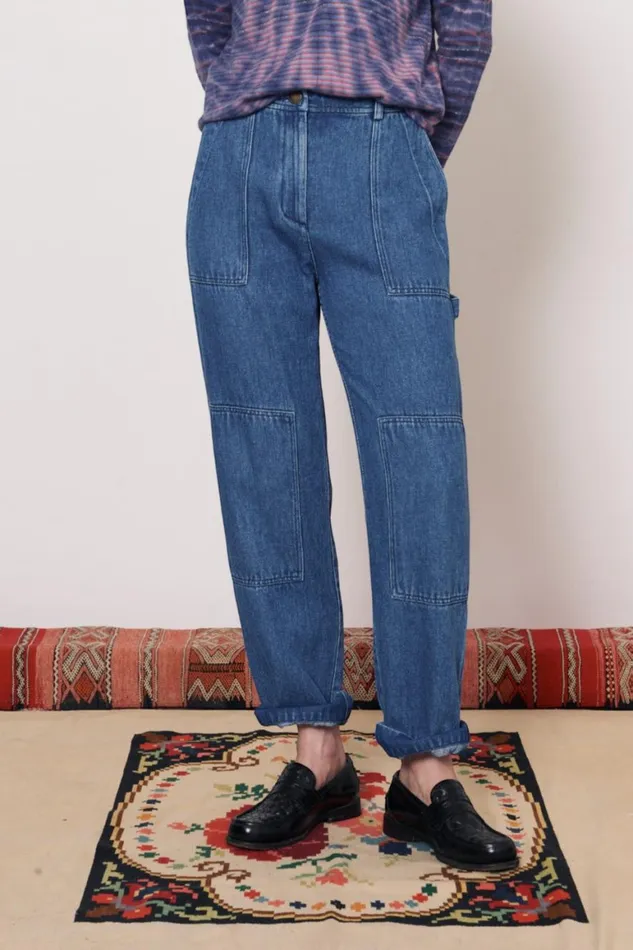 Women Stone Wash Work Pant Raquel Allegra Bottoms