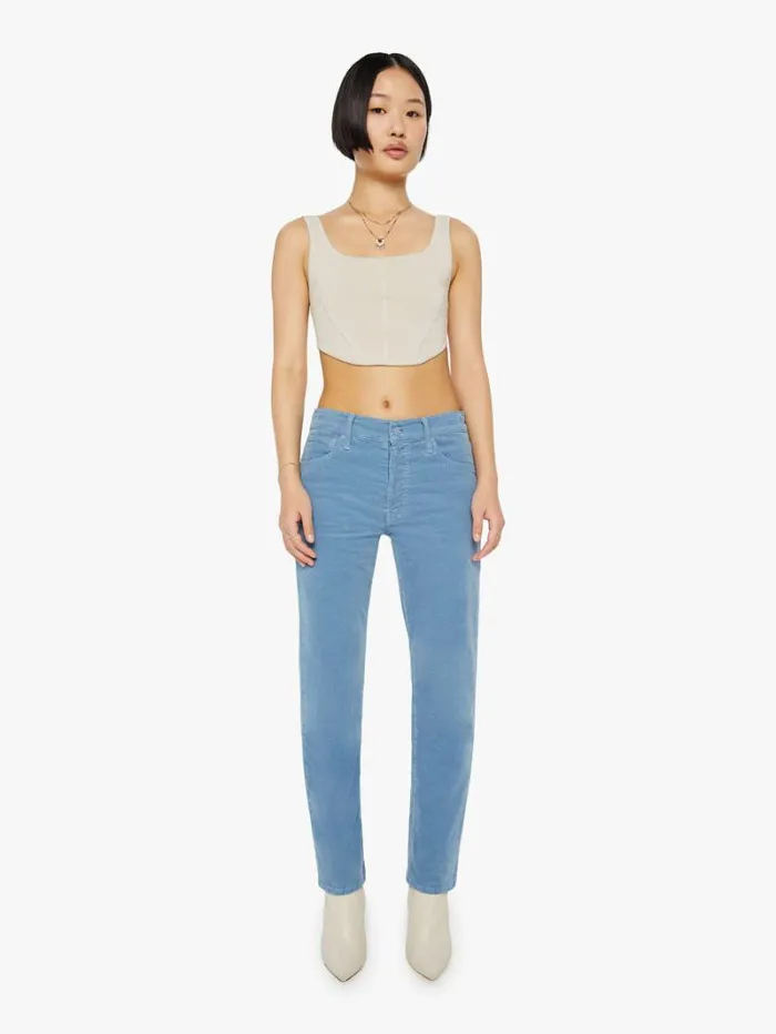 Women Straight Mother Denim Petites The Lil039 Hiker Hover Wash Blue Shadow