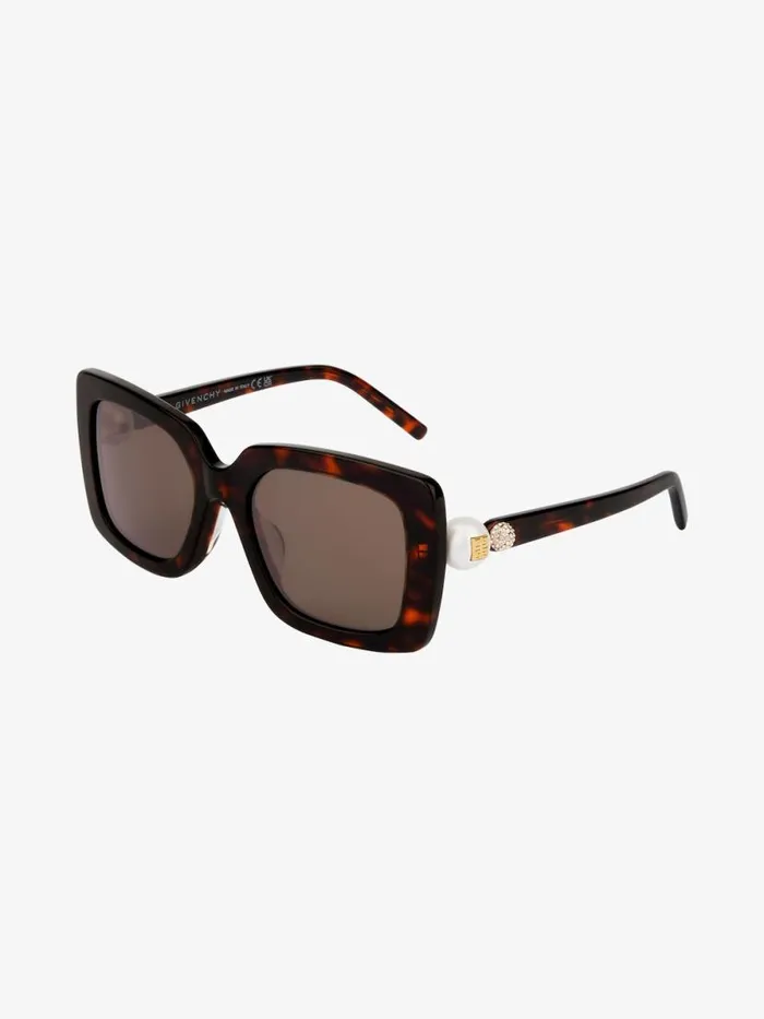 Women Sunglasses Givenchy 4G Pearl Sunglasses In Acetate With Crystals Dark Havanna