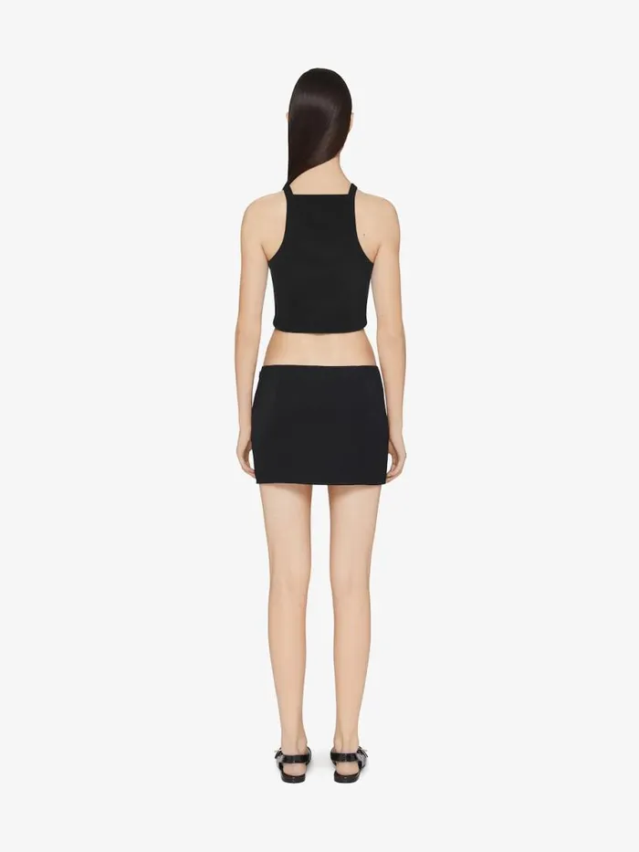 Women TShirts Givenchy Cropped Tank Top In Cotton With 4G Detail Black