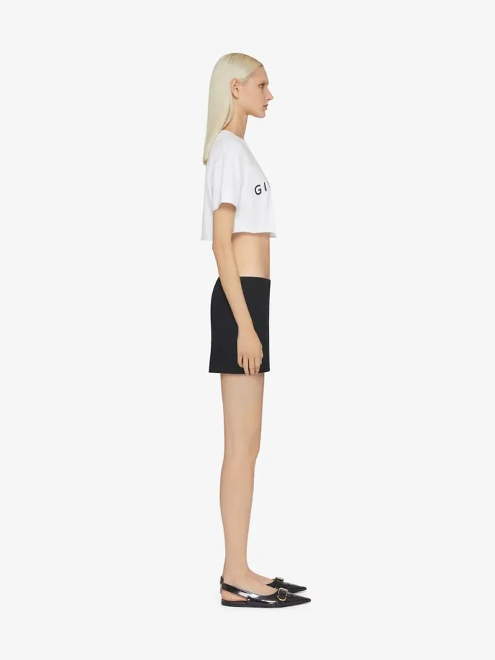 Women TShirts Givenchy GIVENCHY Archetype Cropped Tshirt In Cotton White