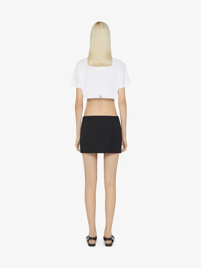 Women TShirts Givenchy GIVENCHY Archetype Cropped Tshirt In Cotton White