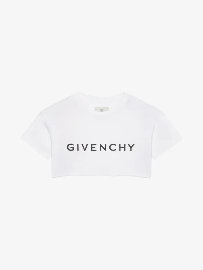 Women TShirts Givenchy GIVENCHY Archetype Cropped Tshirt In Cotton White
