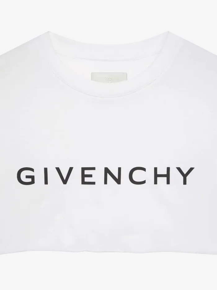 Women TShirts Givenchy GIVENCHY Archetype Cropped Tshirt In Cotton White
