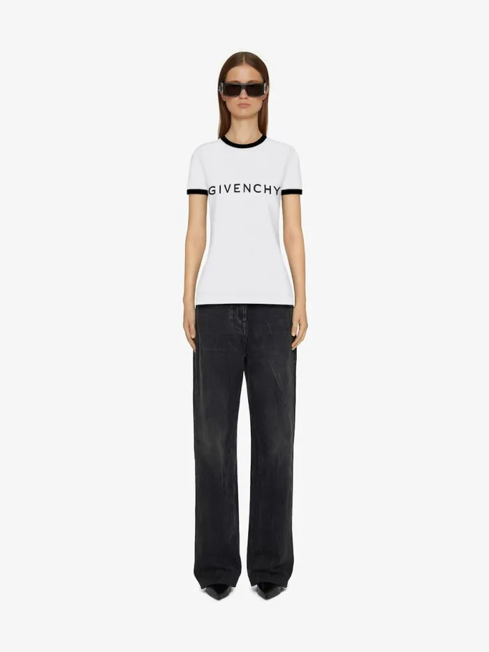 Women TShirts Givenchy GIVENCHY Archetype Slim Fit Tshirt In Cotton Whiteblack Women TShirts Givenchy GIVENCHY Archetype Slim Fit Tshirt In Cotton Whiteblack