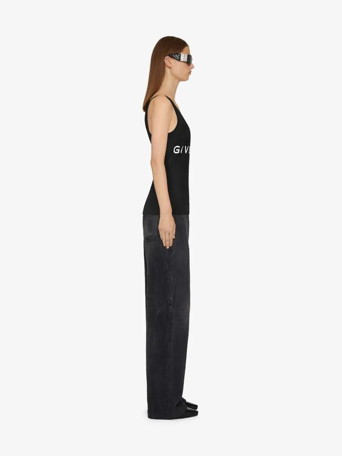 Women TShirts Givenchy GIVENCHY Archetype Slim Fit Tank Top In Cotton Black