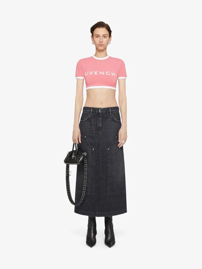 Women TShirts Givenchy GIVENCHY Cropped Tshirt In Cotton Flamingo