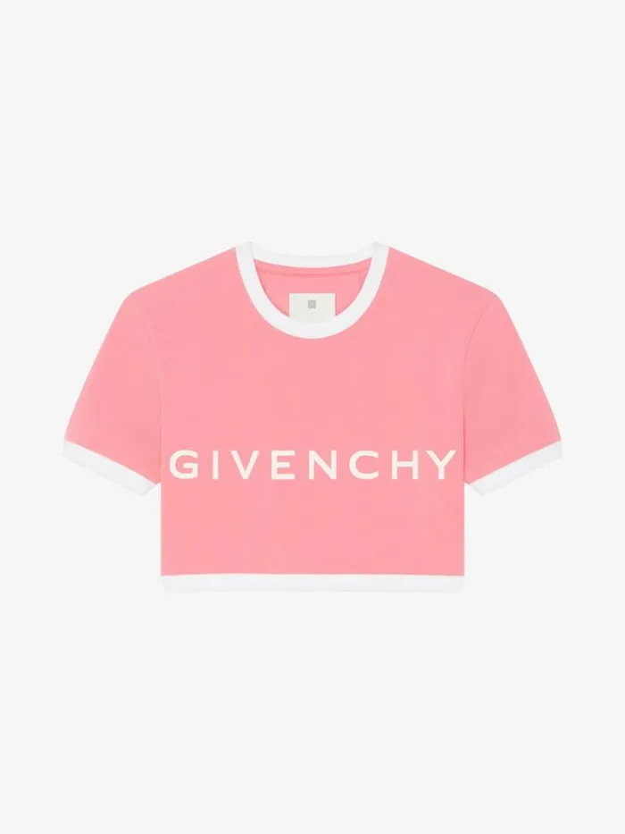 Women TShirts Givenchy GIVENCHY Cropped Tshirt In Cotton Flamingo
