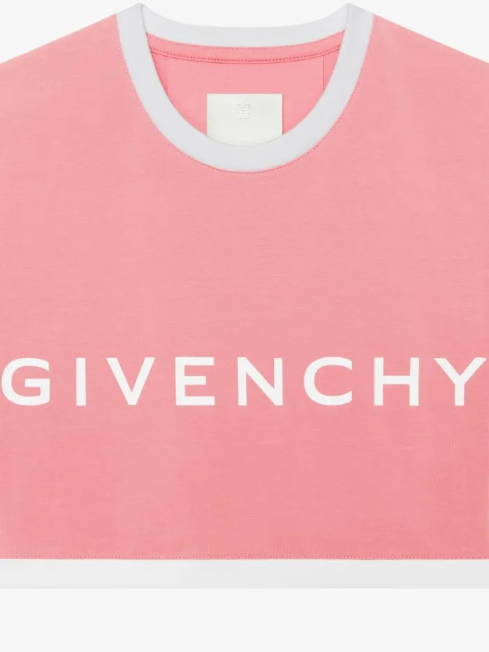 Women TShirts Givenchy GIVENCHY Cropped Tshirt In Cotton Flamingo