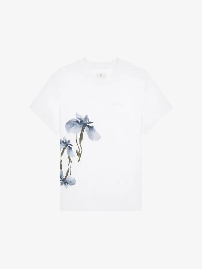 Women TShirts Givenchy Printed Tshirt In Cotton White