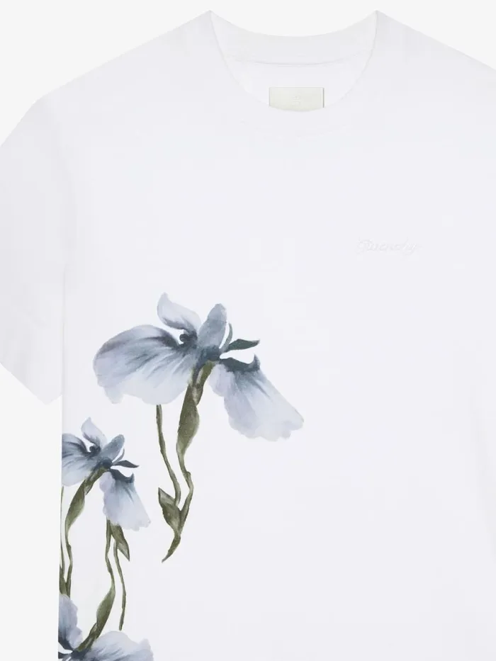 Women TShirts Givenchy Printed Tshirt In Cotton White