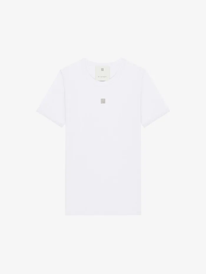 Women TShirts Givenchy Slim Fit Tshirt In Cotton With 4G Logo White