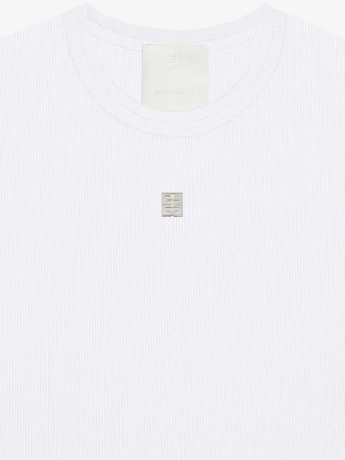Women TShirts Givenchy Slim Fit Tshirt In Cotton With 4G Logo White