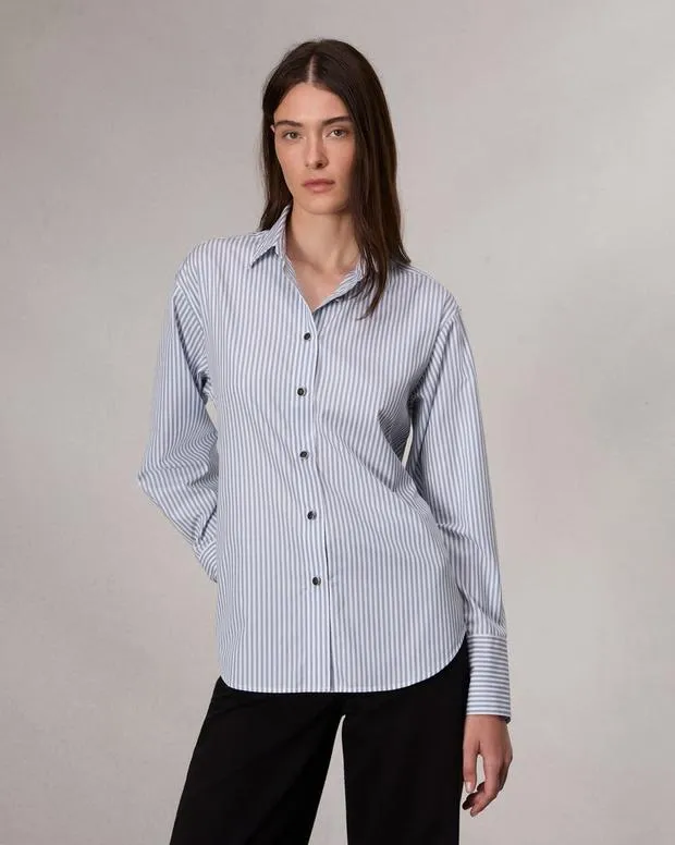 Women TShirts rag and bone Eve Striped Shirt Blue Stripe
