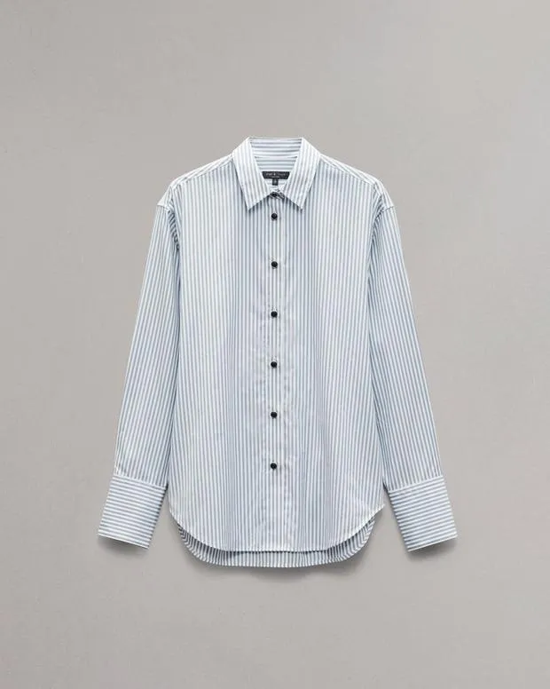 Women TShirts rag and bone Eve Striped Shirt Blue Stripe